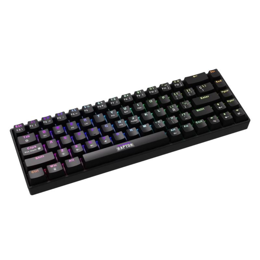 Teclado Raptor Fireclaw M68 Wireless Mecanico Rgb Red Outemu 60-por-ciento