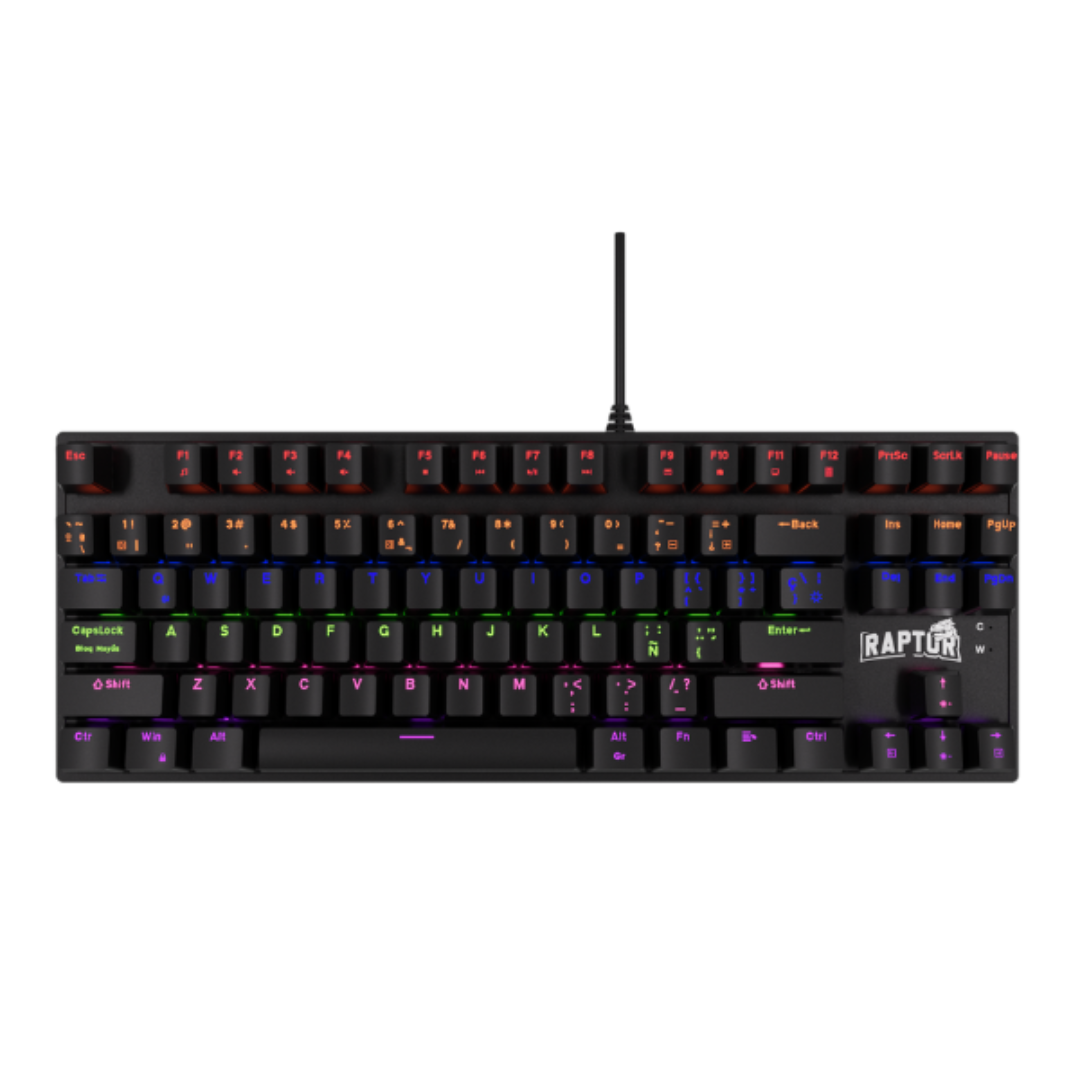 Teclado Raptor Fireclaw M87 Mecanico Rgb Red Outemu 80-por-ciento