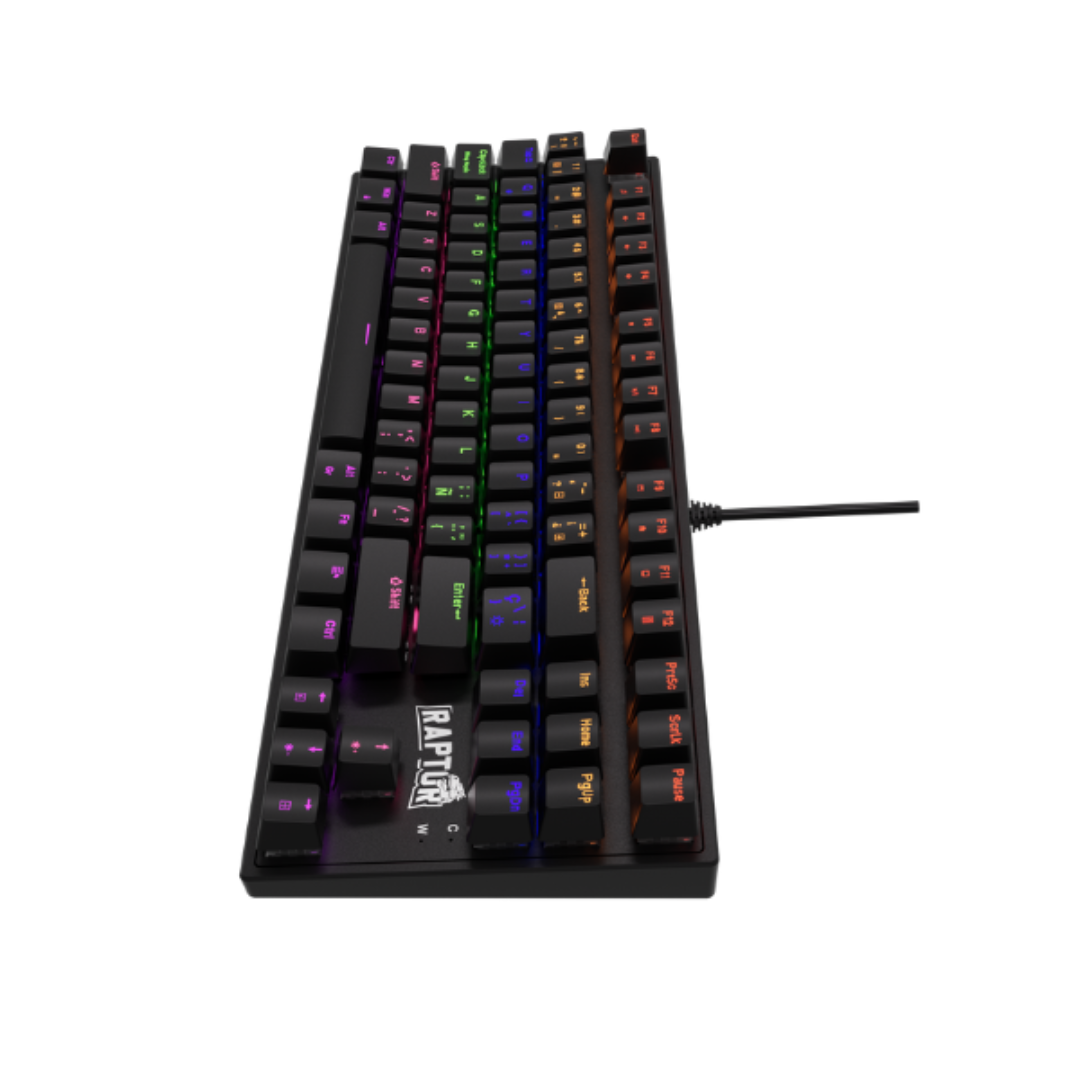 Teclado Raptor Fireclaw M87 Mecanico Rgb Red Outemu 80-por-ciento