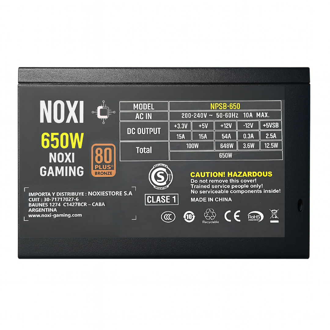 Fuente Noxi Gaming 650w Bronce