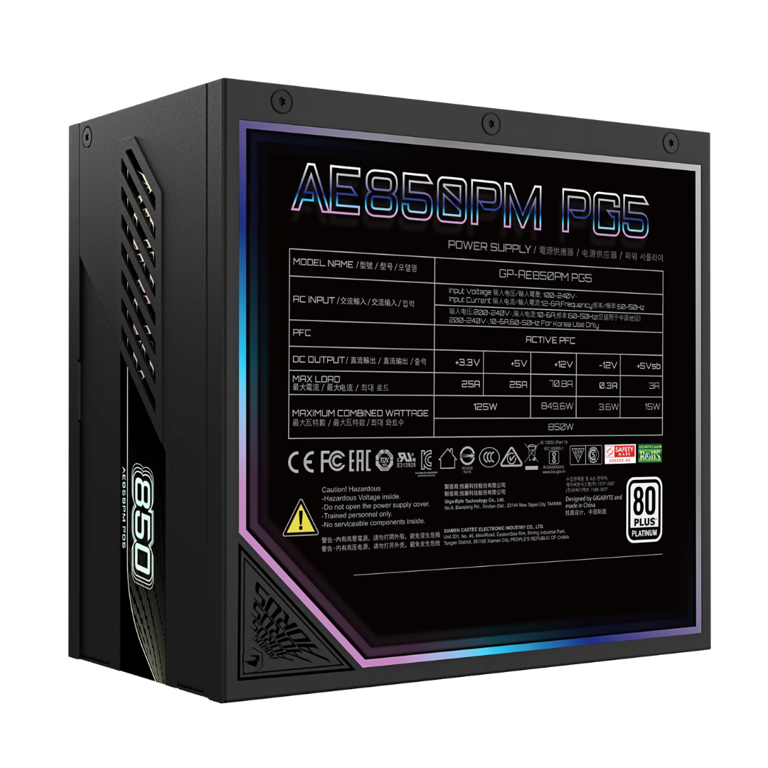 Fuente 850w Gigabyte Aorus Elite Black