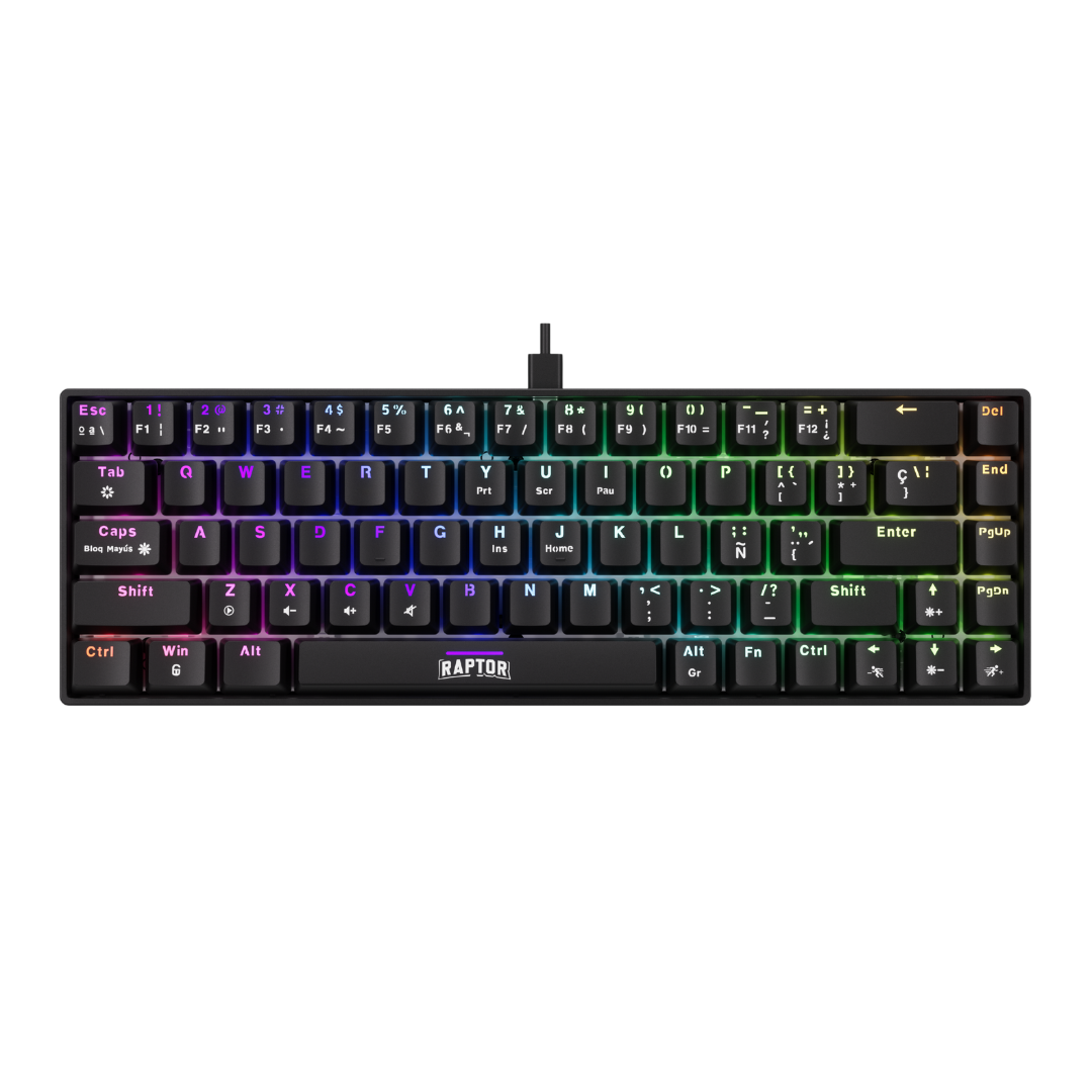 Teclado Gamer Raptor Fireclaw M68 Mecanico Retroiluminado Switch Red Outemu