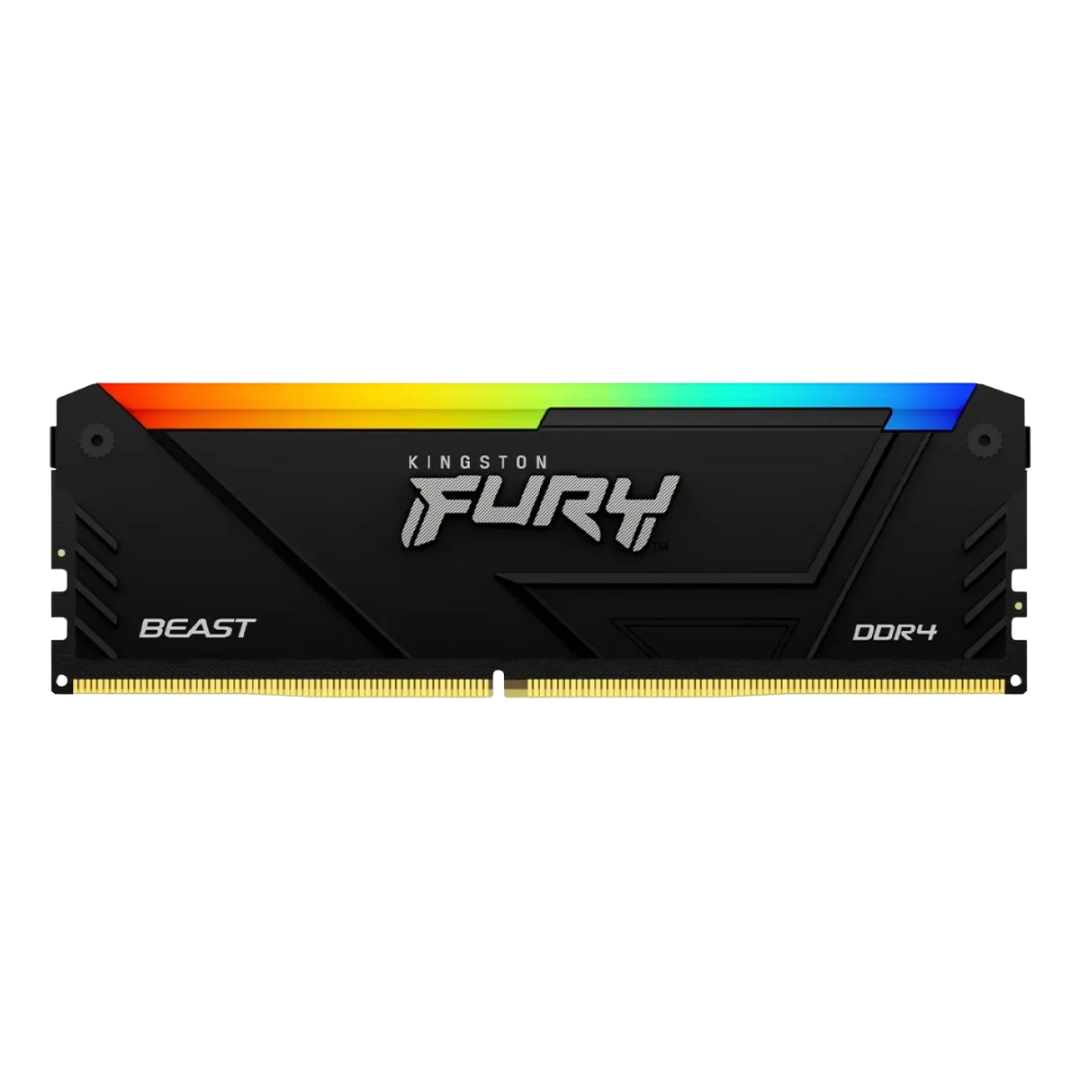 Memoria Ram Udimm Kingston Fury Beast 16gb Ddr4 3200 Mhz Cl16 1.35v Single Negro Rgb