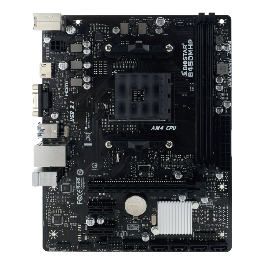Motherboard Biostar B450mhp Am4 Ddr4 M-atx B450m Box