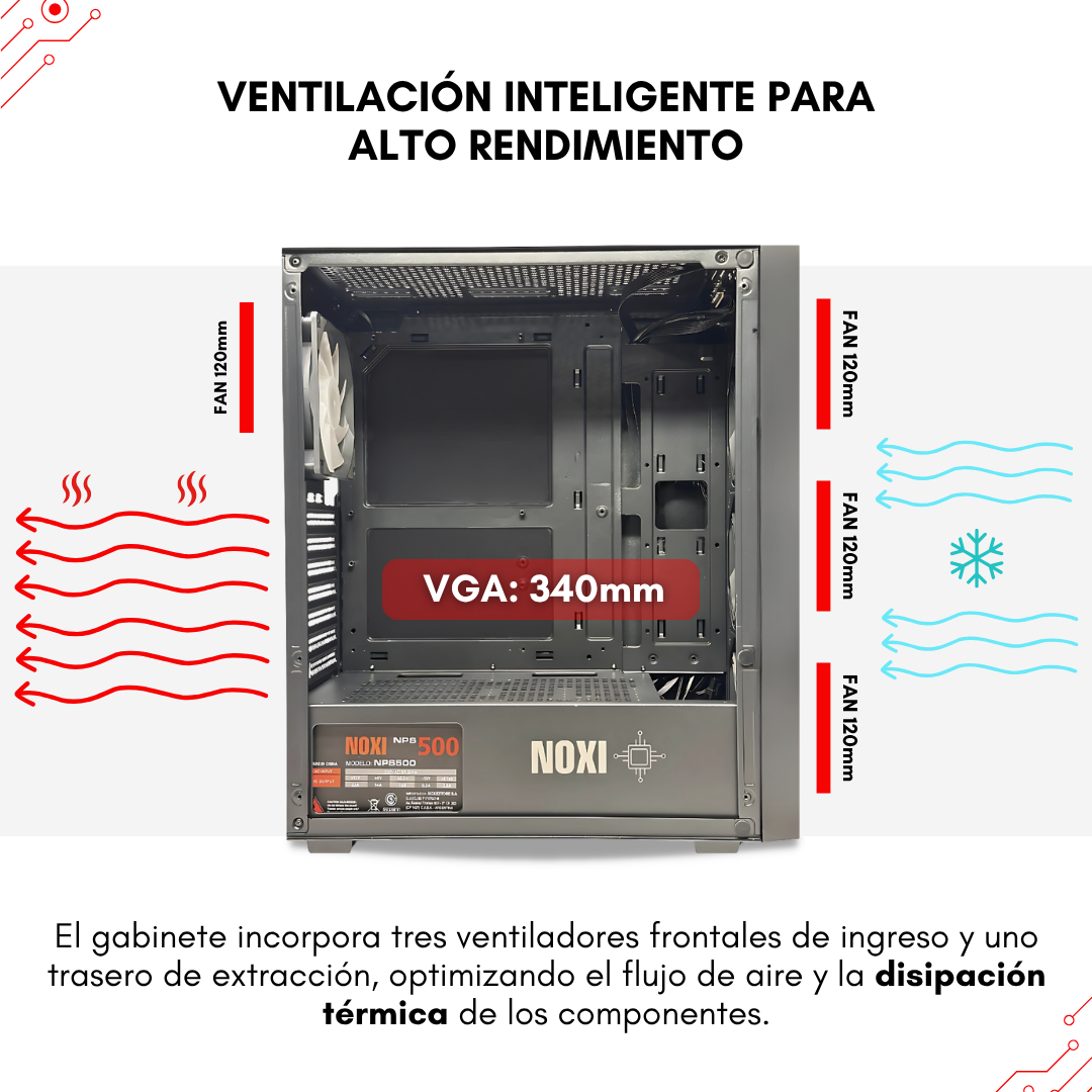 Noxi Gaming Pc Intel Core I3 12100f | 32 Gb | 1 Tb | Rx 6400