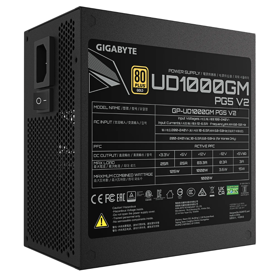 Fuente Gigabyte Ud1000gm 1000w 80plus Gold Modular Pg5 V2
