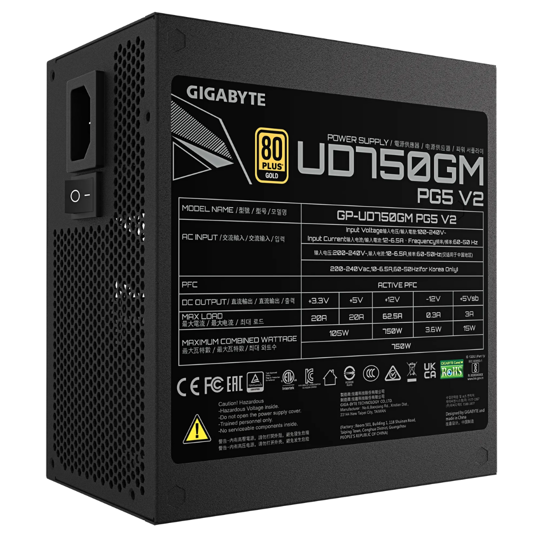 Fuente Gigabyte Ud750gm 750w 80plus Gold Modular Pg5 V2