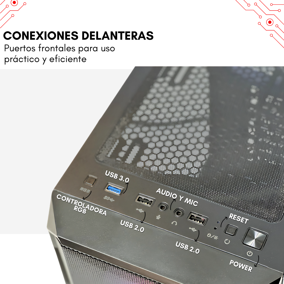 Gabinete Noxi Gaming Hika + X4 Fan Rgb