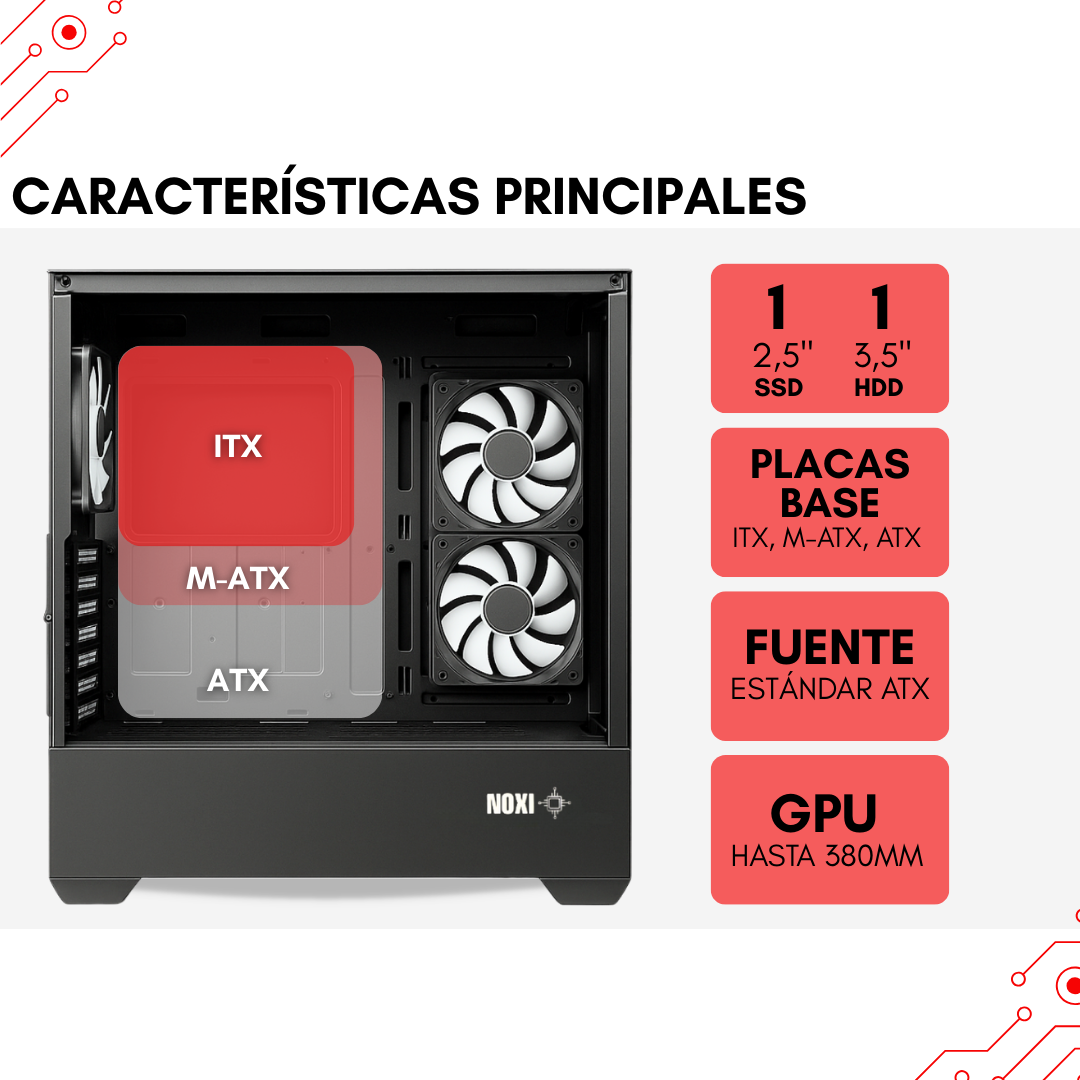 Gabinete Noxi Gaming Zowi  3 Fans Black