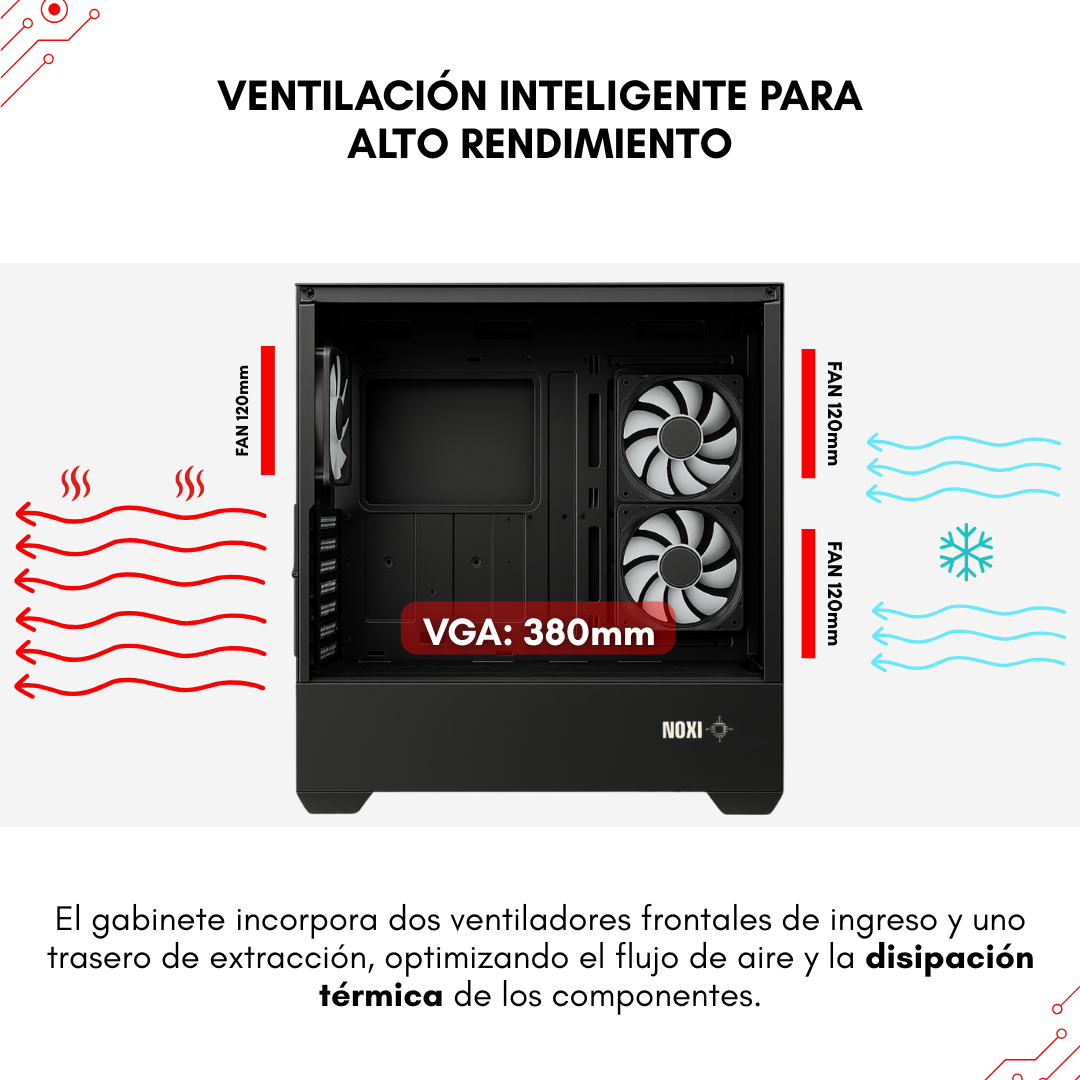 Gabinete Noxi Gaming Zowi  3 Fans Black