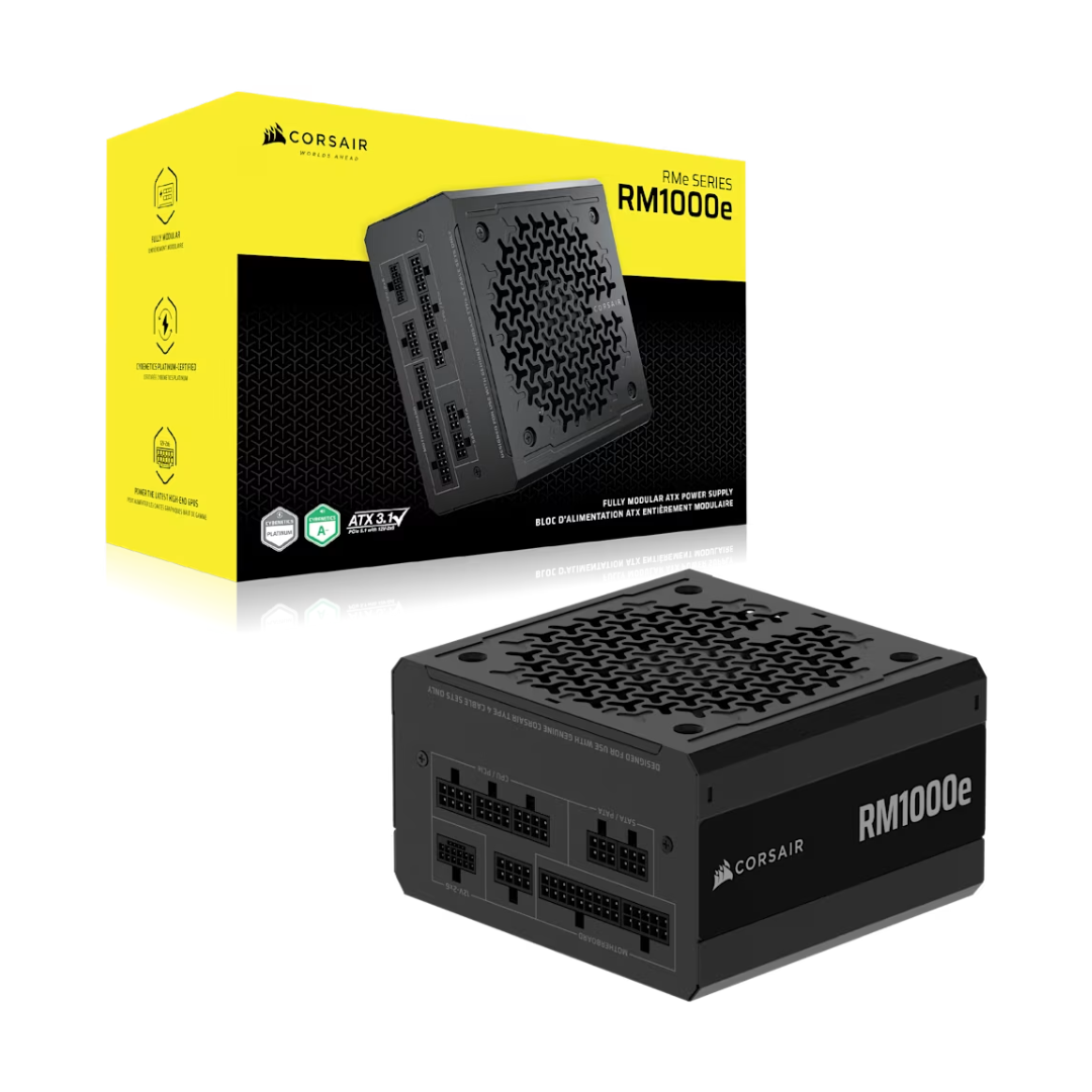 Fuente Corsair Rm1000e 1000w Cybenetics Gold Full Modular Pcie 5.1 - Atx 3.1 Black