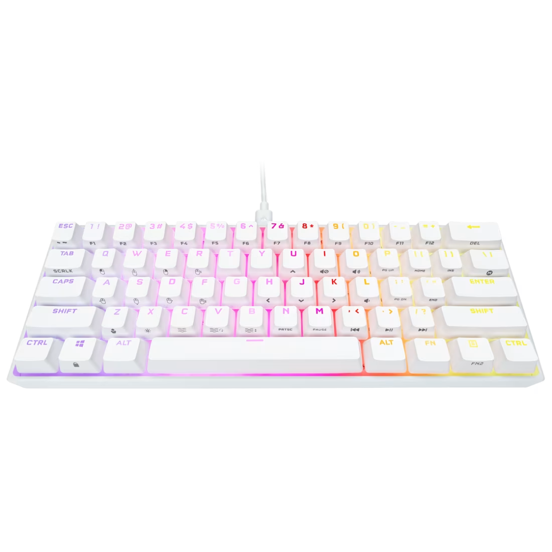 Teclado Corsair K65 Rgb Mini 60-por-ciento Mecanico Cherry Mx Speed White