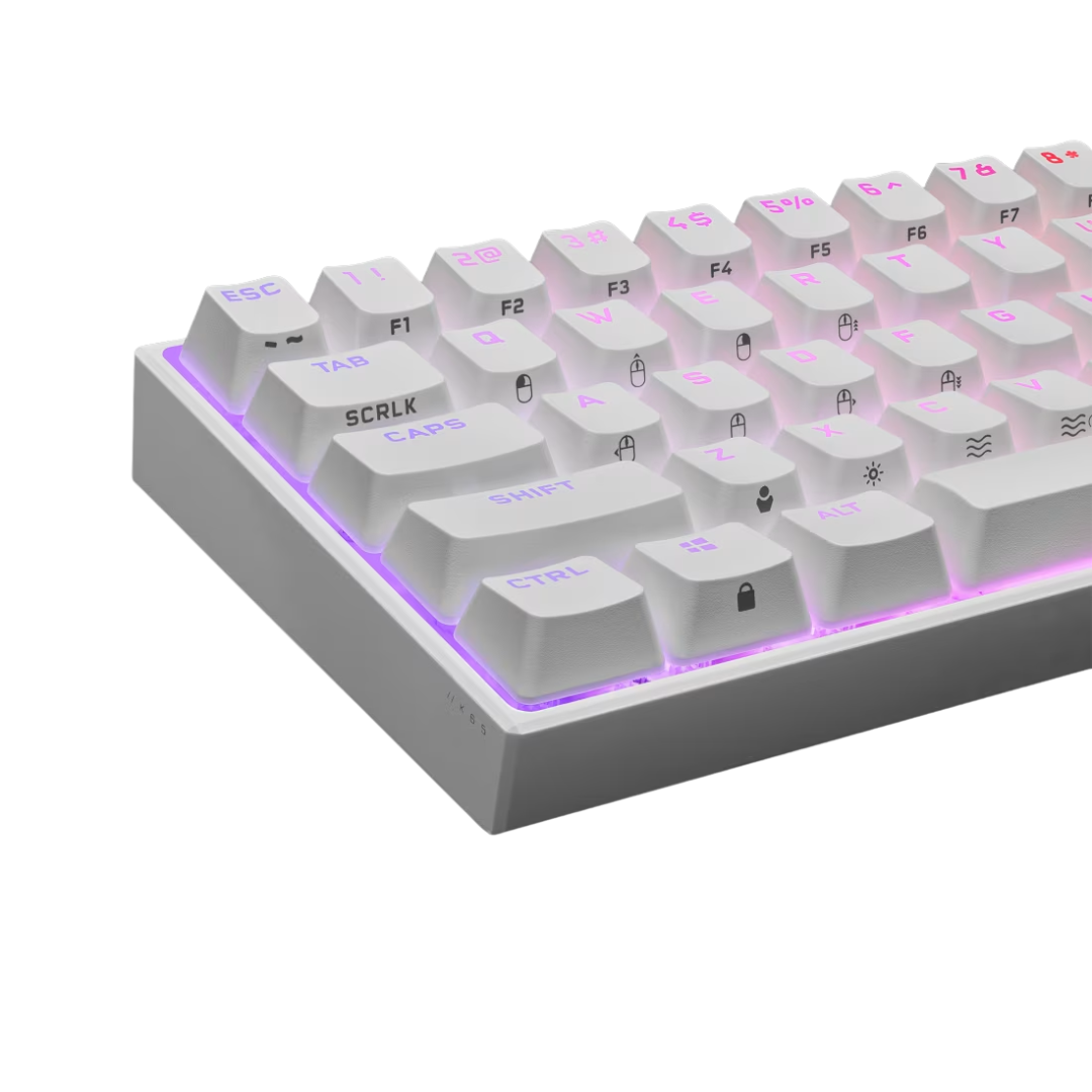 Teclado Corsair K65 Rgb Mini 60-por-ciento Mecanico Cherry Mx Speed White