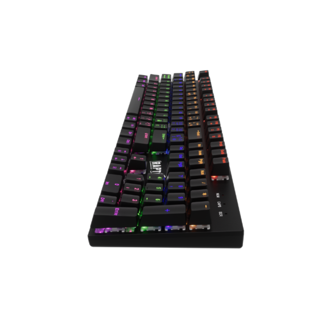 Teclado Raptor Fireclaw M104 Mecanico Retroiluminado Switch Red Outemu