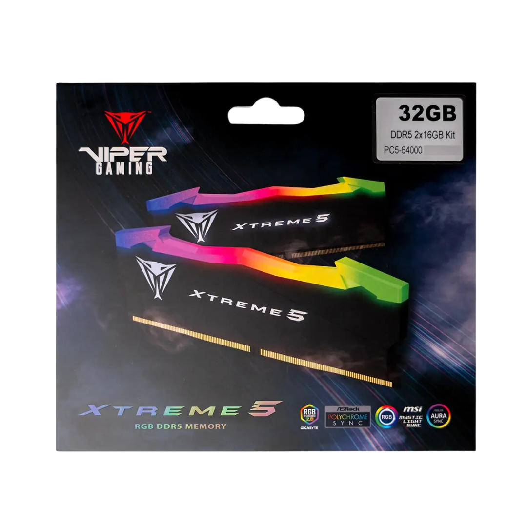 Memoria Ram Patriot Viper Xtreme 5 Rgb Ddr5 32gb (2x16)  Kit 6400mhz Cl32