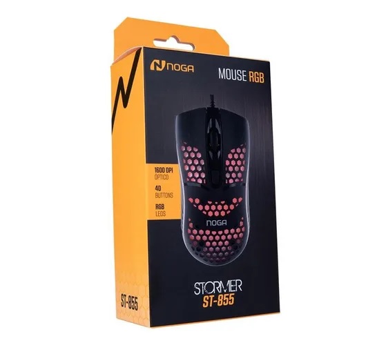 Mouse Gamer Noganet Rgb 1600 Dpi Negro