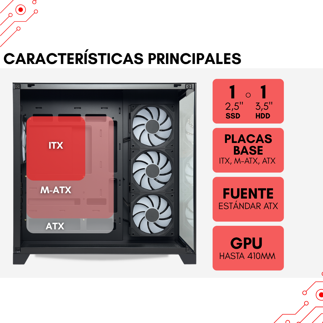 Gabinete Noxi Gaming Jolt 4 Fans Black