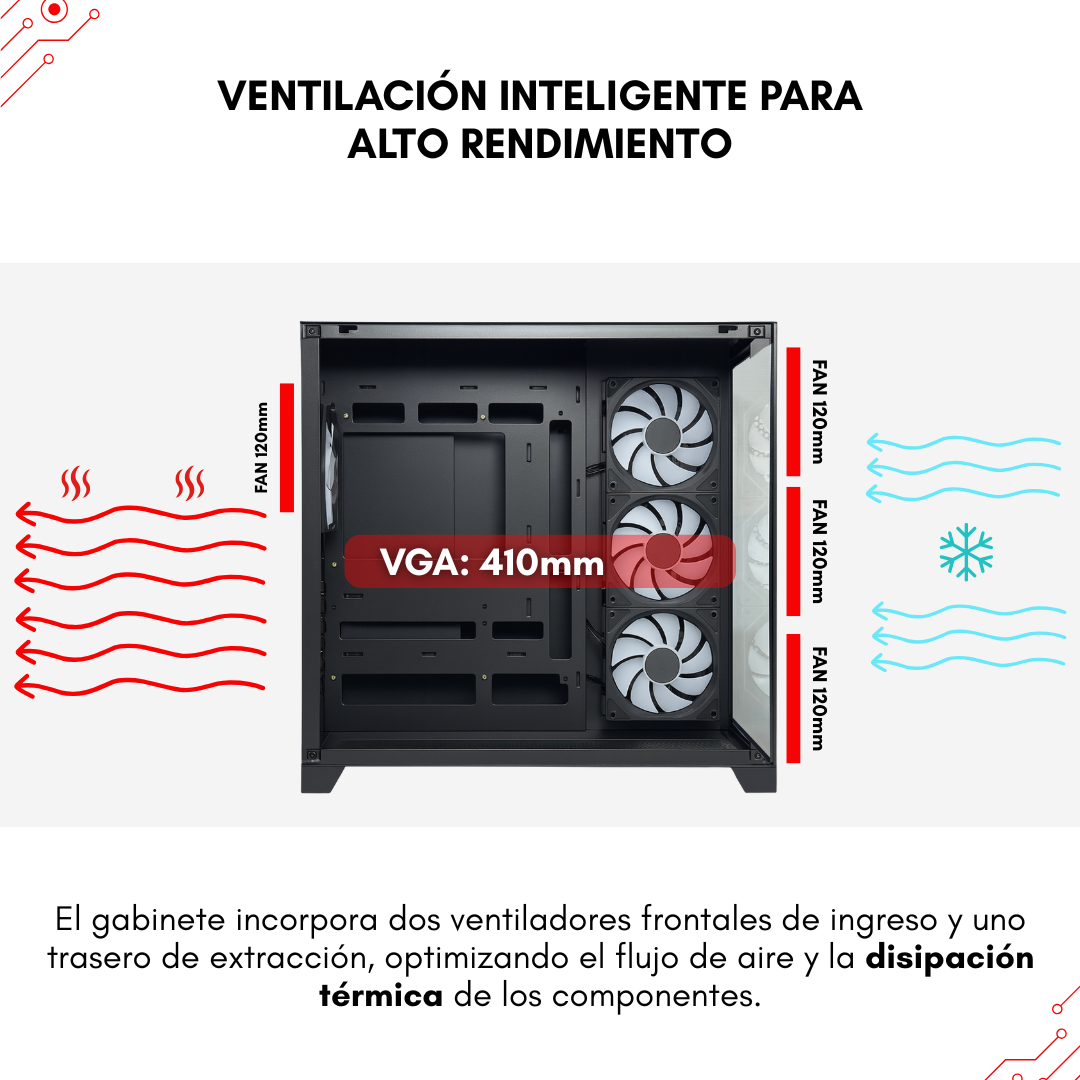 Gabinete Noxi Gaming Jolt 4 Fans Black