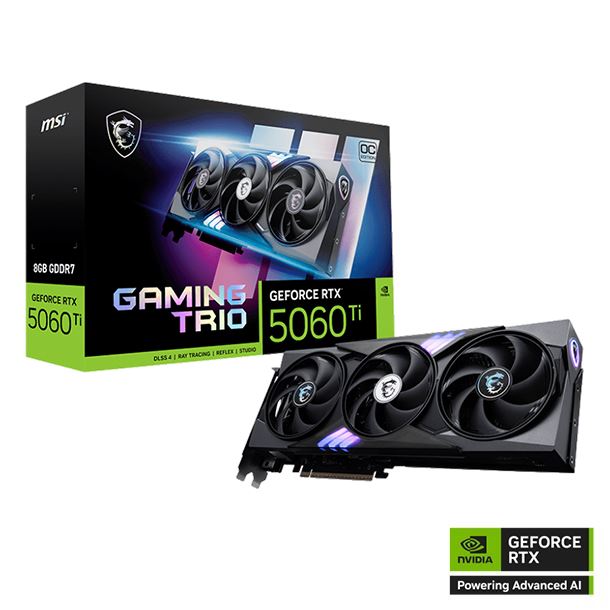 PLACA DE VIDEO MSI RTX 5060TI GAMING TRIO 8GB OC GDDR7