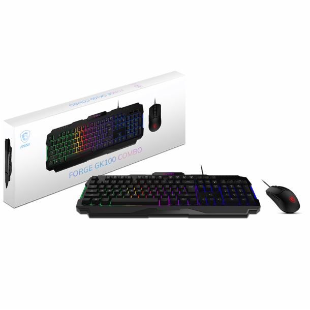 COMBO MOUSE + TECLADO MSI FORGE GK100 RGB