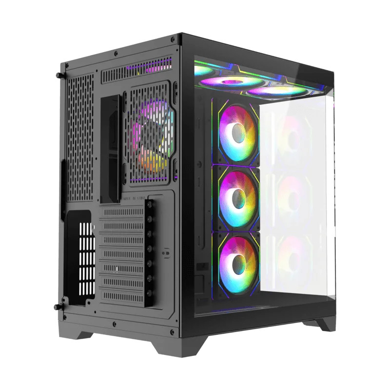 GABINETE GAMER GAMEMAX HYPE-A BLACK 4X FAN ARGB ATX 