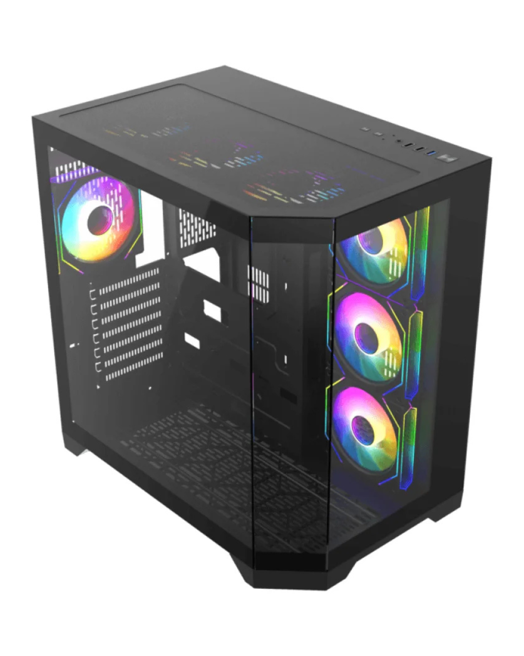 GABINETE GAMER GAMEMAX HYPE-A BLACK 4X FAN ARGB ATX 