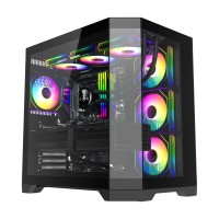 GABINETE GAMER GAMEMAX HYPE-A BLACK 4X FAN ARGB ATX