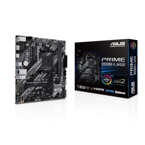 MOTHERBOARD ASUS AM4 PRIME B550M-K ARGB DDR4 M-ATX