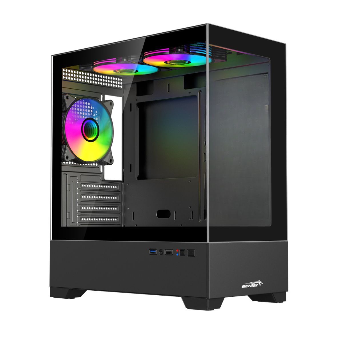 GABINETE SENTEY H30 BLACK 3 FANS ARGB