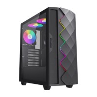 GABINETE GAMEMAX DIAMOND CP BK 4*FAN ARGB ATX