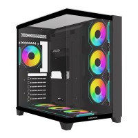 GABINETE ARKHAM MINOR BK 7*FAN ARGB ATX