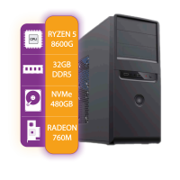 PC GAMER AMD RYZEN 5 8600G  32GB RAM  480GB NVME SSD