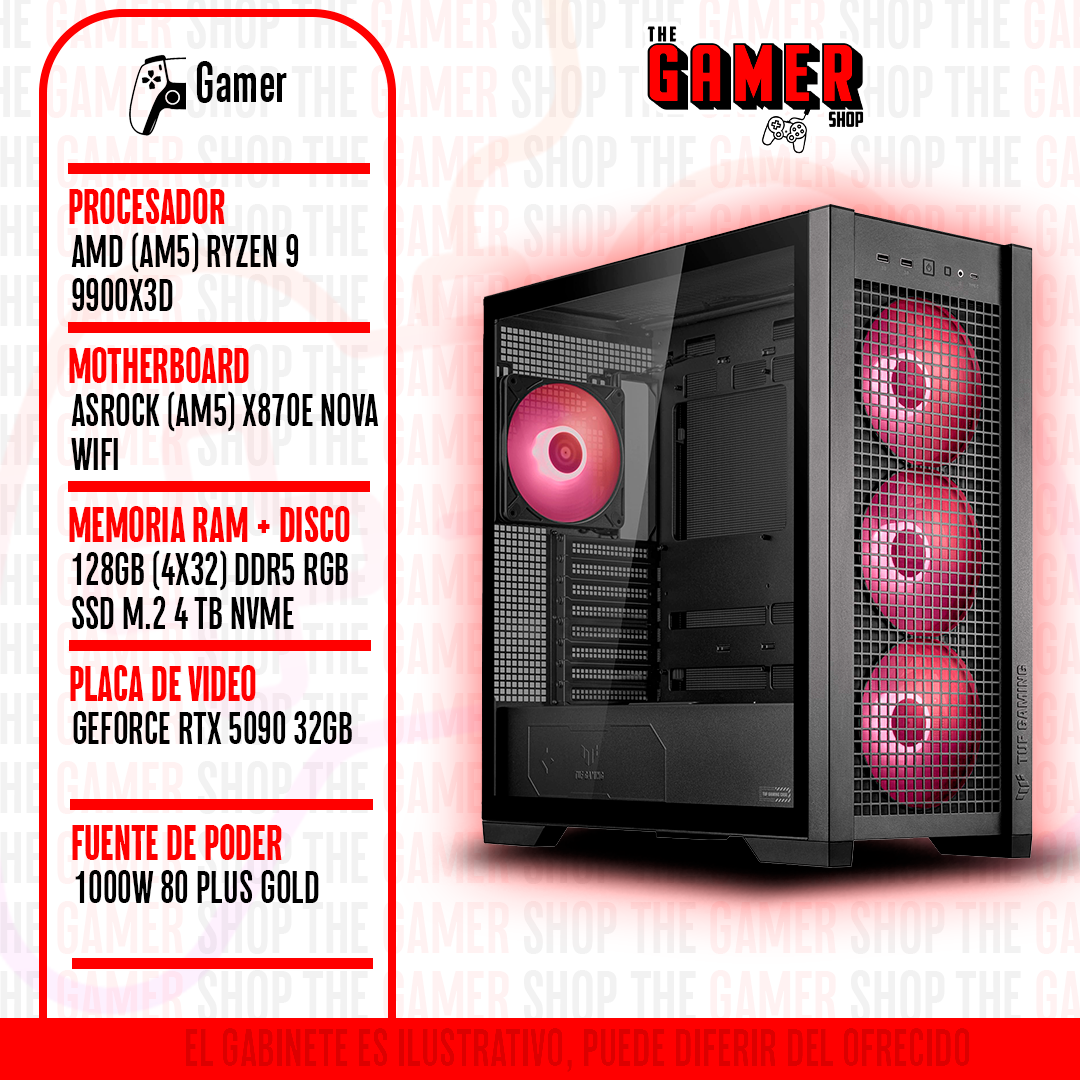 PC GAMER | RYZEN 9 9900X3D - 128GB (4x32GB) DDR5 - 4TB M2 - RTX 5090 32GB | N160 + WINDOWS11