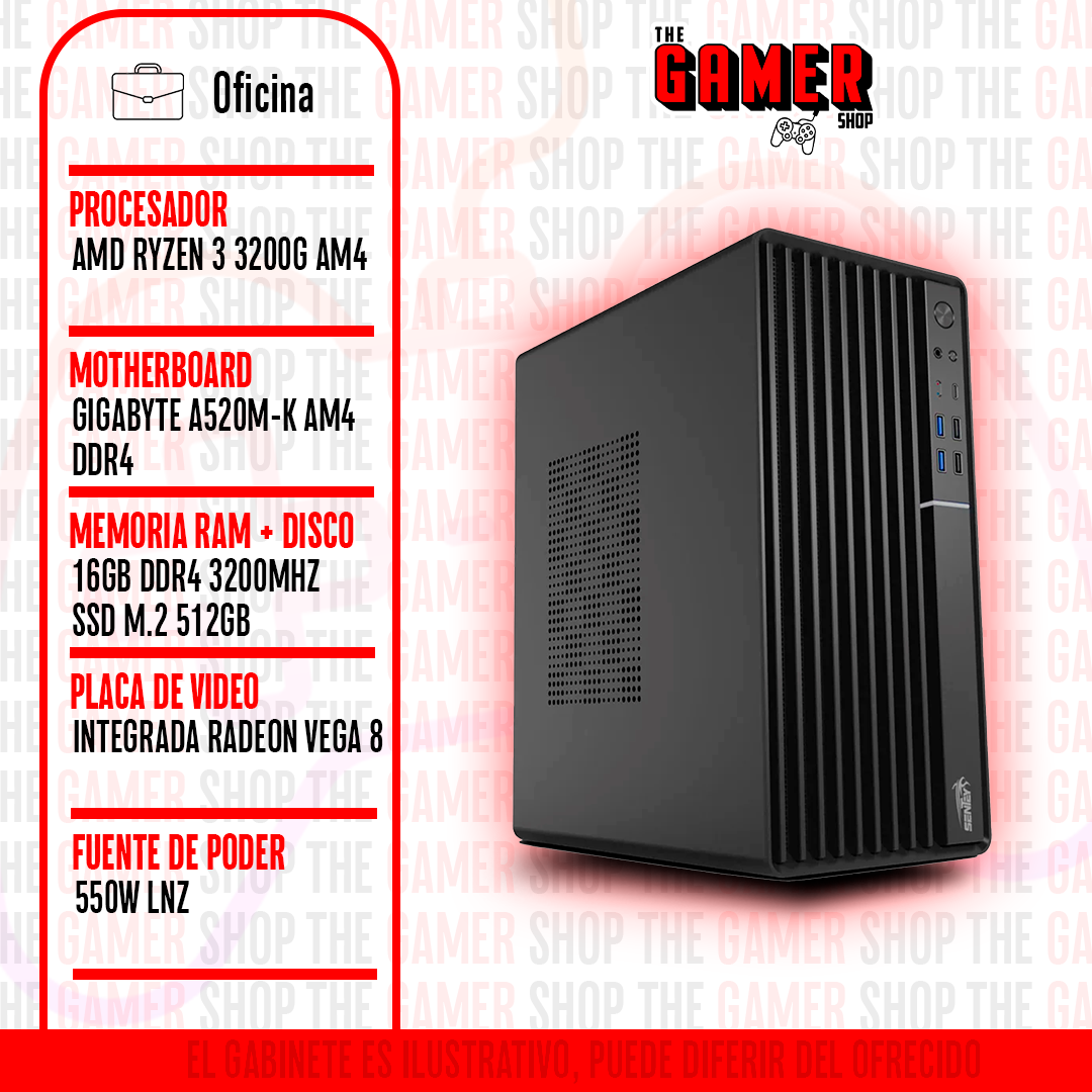 PC GAMER  RYZEN 3 3200G - RAM 16GB - SSD 512GB M.2  N240 + WINDOWS11