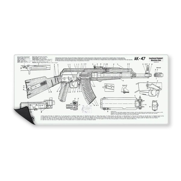 MOUSEPAD AK-47 CS WHITE 90X40 MPTGS