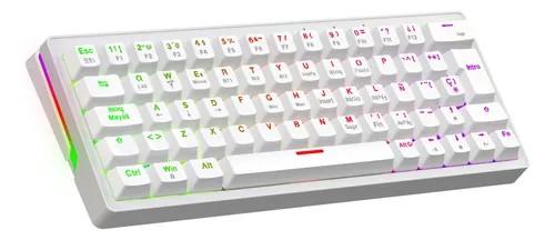 TECLADO MECANICO GAMER SOLARMAX TRI-MODO 60% GMKB64RW ESP WIRELESS + BLUETOOTH 