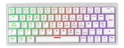 TECLADO MECANICO GAMER SOLARMAX TRI-MODO 60% GMKB64RW ESP WIRELESS + BLUETOOTH 