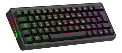 TECLADO MECANICO GAMER SOLARMAX TRI-MODO 60% GMKB64RB ESP WIRELESS + BLUETOOTH 