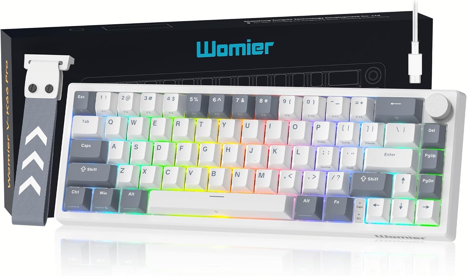 TECLADO MECANICO 60 WOMIER VK-66 PRO 60% ORDINARY GRIS