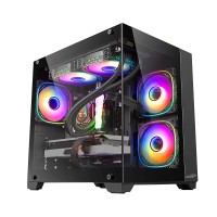 GABINETE SENTEY H30 BLACK VIDRIO TEMPLADO PECERA.