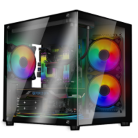GABINETE PECERA SENTEY A8 BLACK + 5 COOLERS ARGB.