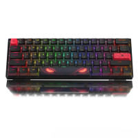 TECLADO MECANICO 60 WOMIER WK-61 60% PHANTOM BLACK RED