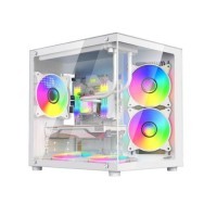 GABINETE PECERA SENTEY A8 WHITE + 5 COOLERS ARGB.