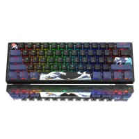 TECLADO MECANICO 60 WOMIER WK-61 60% BLACK KANAGAWA