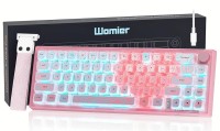 TECLADO MECANICO 60 WOMIER VK-66 PRO 60% PINK ROSA