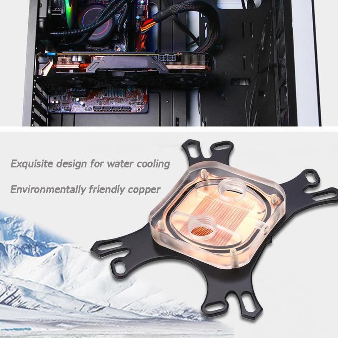 Intel + AMD Water CPU Block Copper Base (Liquid Cooling System)