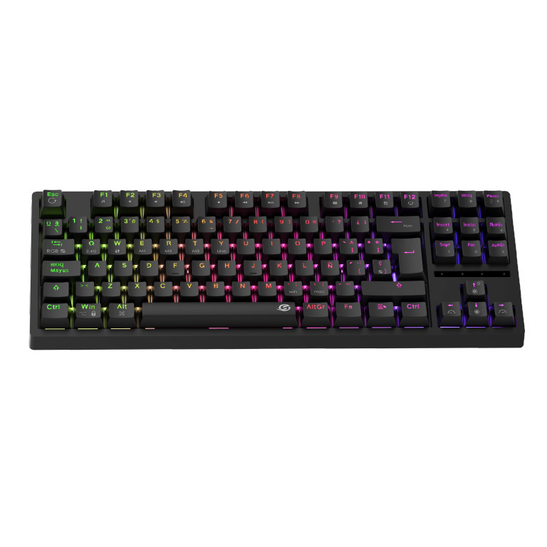 Solarmax Teclado Mecanico Gamer Tri -modo Tkl Switch Rojo Rgb Negro