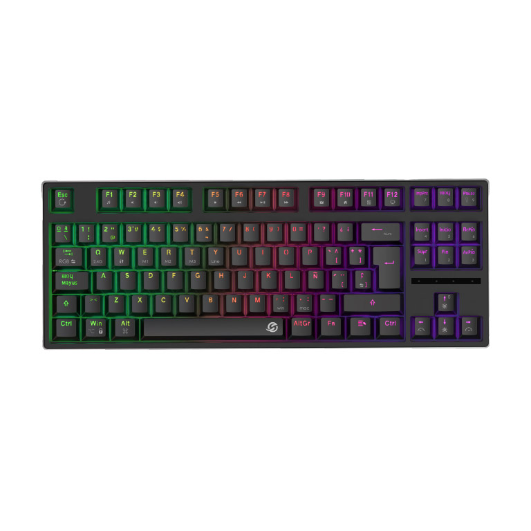 Teclado Mecanico Solarmax Gamer Tkl Switch Red Rgb Black