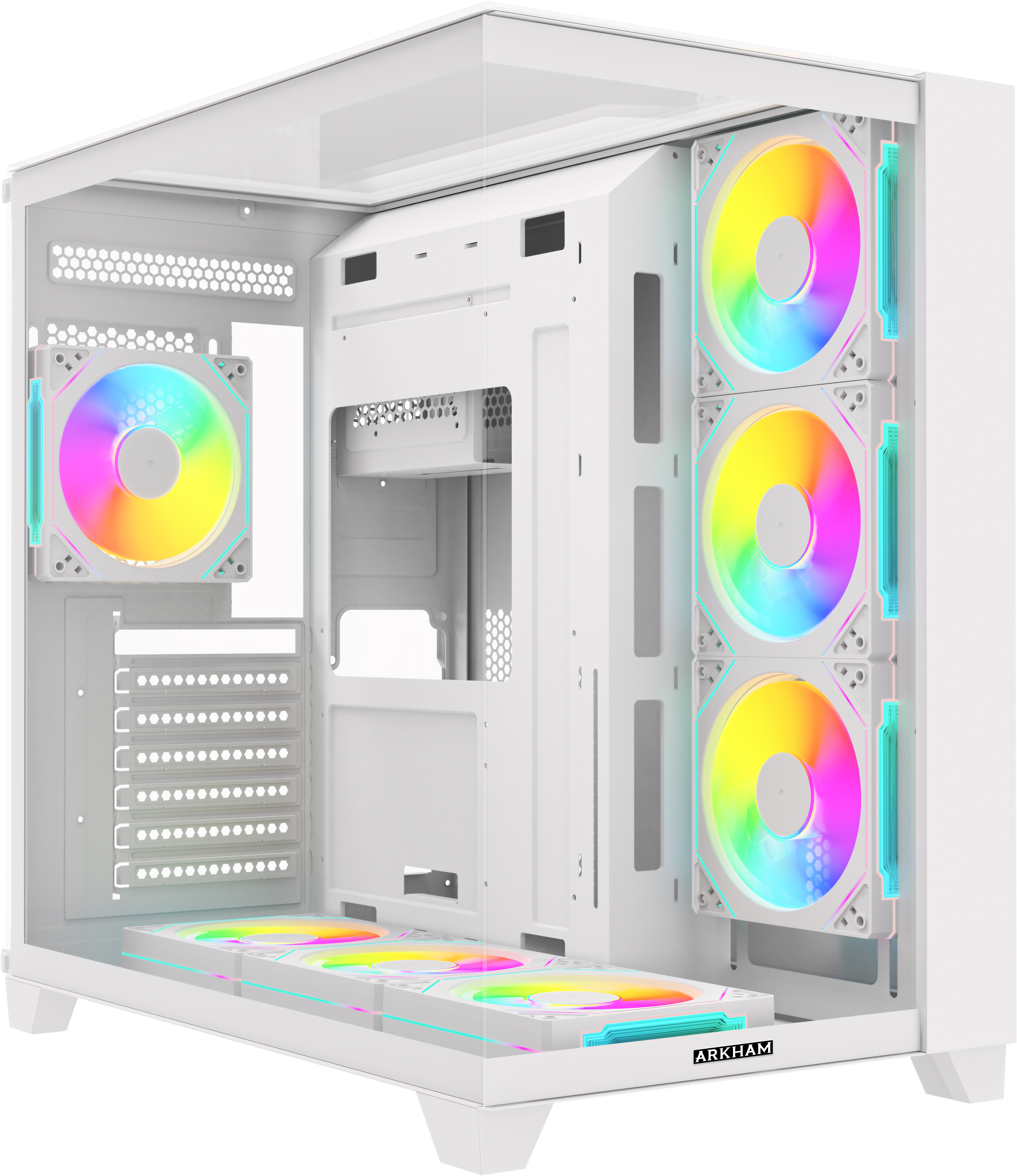Gabinete Arkham Minor Blanco X7 Fans Argb