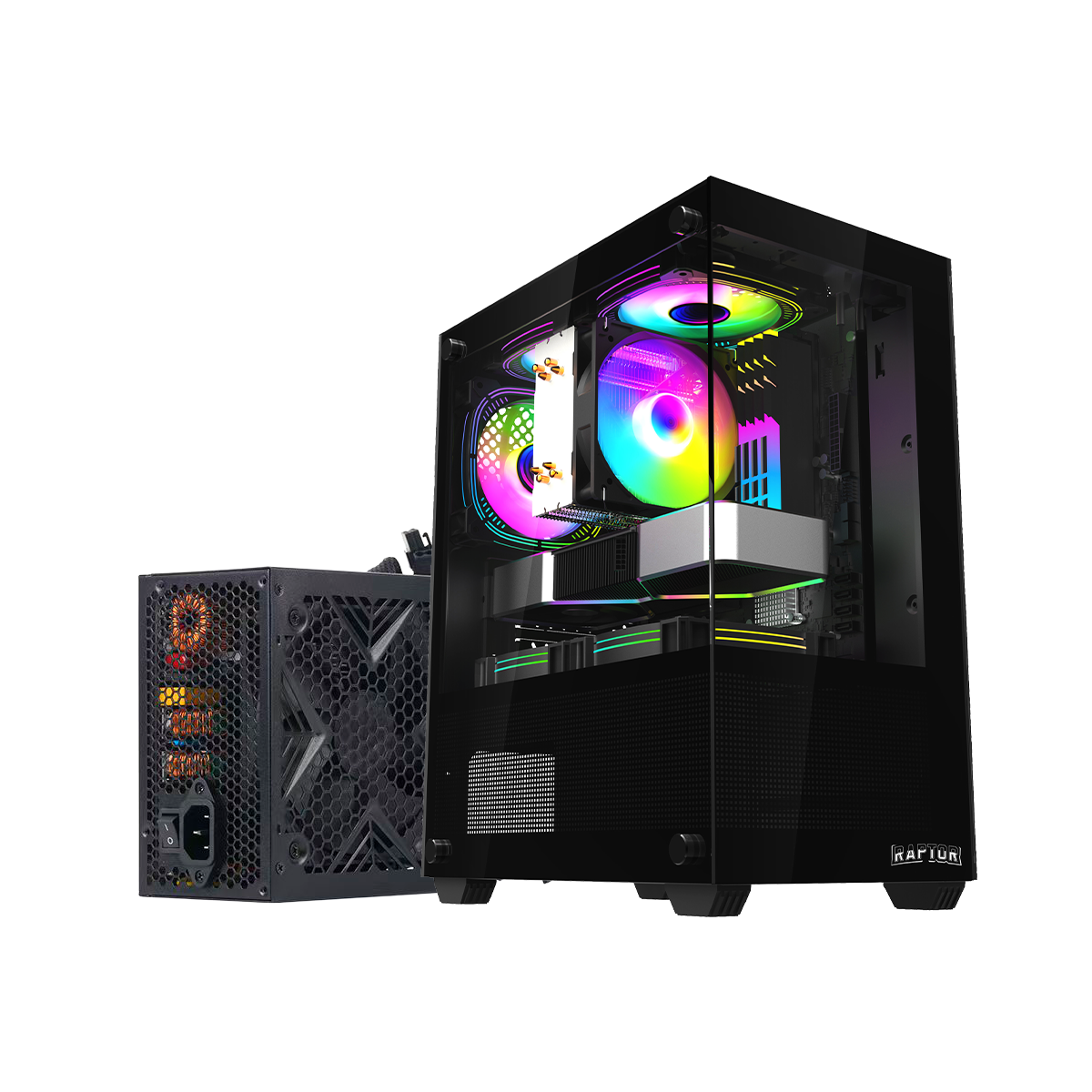 Gabinete Raptor Nova Prime C-fuente 650w 80+ Bronze